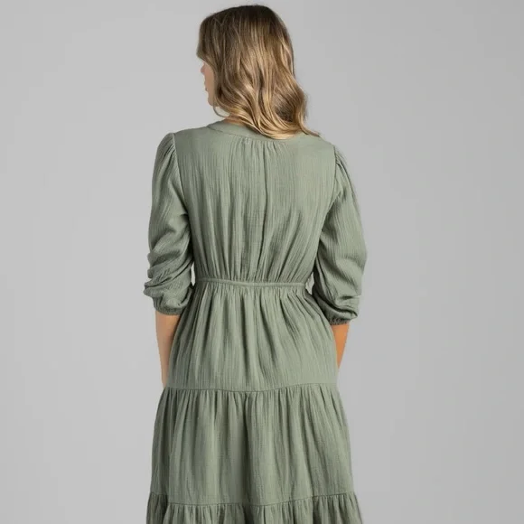 Olive Green Button-Up Dress - Picture 4 of 5